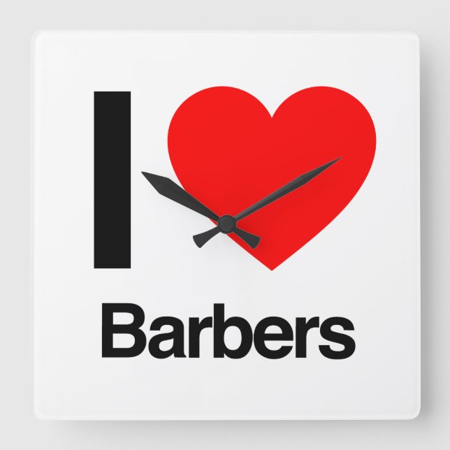Reloj Cuadrado i love barbers (Anverso)