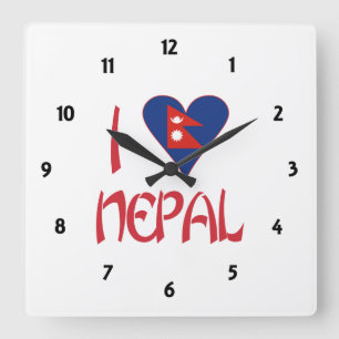 Reloj Cuadrado I Love Nepal