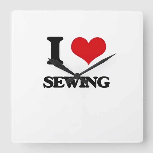 Reloj Cuadrado I Love Sewing (Anverso)