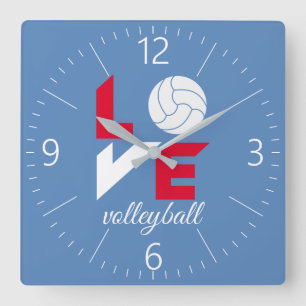 Reloj Cuadrado I Love volleyball