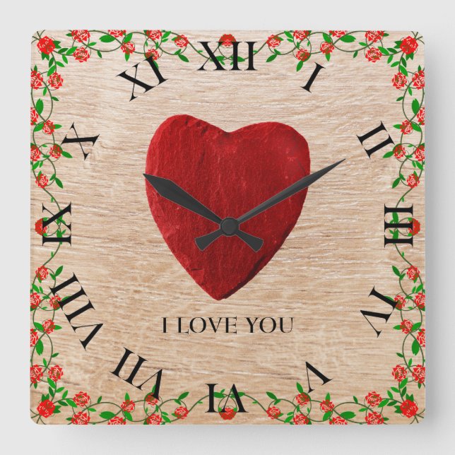 Reloj Cuadrado I love you (Anverso)