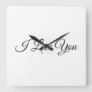 Reloj Cuadrado I Love You Horloge en Acrylique