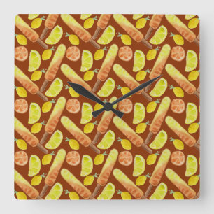 Reloj Cuadrado Ice cream pattern   Lollies pattern   lollipop 11