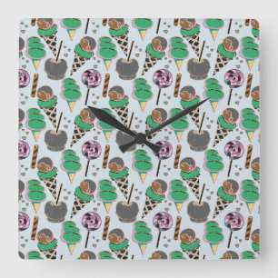 Reloj Cuadrado Ice cream pattern   Lollies pattern   lollipop 30