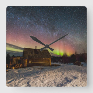 Reloj Cuadrado Ice & Snow   Aurora Polaris Murmansk, Iceland