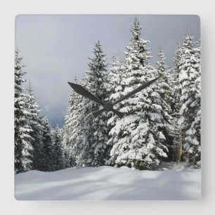 Reloj Cuadrado Ice & Snow Pine Woodland, Austria