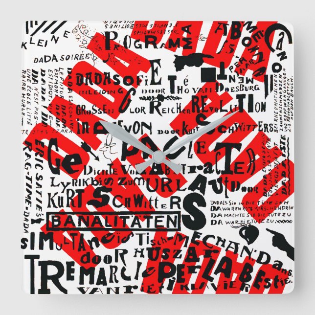 RELOJ CUADRADO ICONIC AVANT GARDE DADA POSTER DE ARTE DE LOS AÑOS (Anverso)