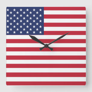 Reloj Cuadrado Icónico emblema de la bandera de los Estados Unido