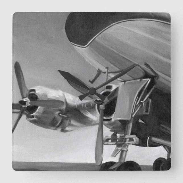 Reloj Cuadrado Icono de la aviación (Anverso)