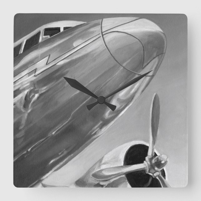 Reloj Cuadrado Icono de la aviación: Opinión del Para (Anverso)