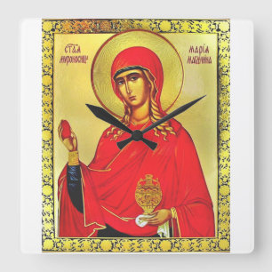 Reloj Cuadrado icono ortodoxo de Santa María Magdalena