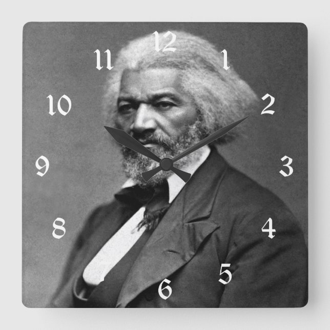 Reloj Cuadrado Iconos de la Historia Negra: Frederick Douglass an (Anverso)