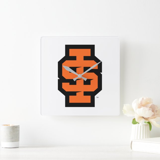 Reloj Cuadrado Idaho State University Bold Bengala Logo (Hogar)