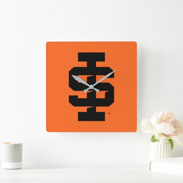 Reloj Cuadrado Idaho State University Bold Bengala Logo (Hogar)