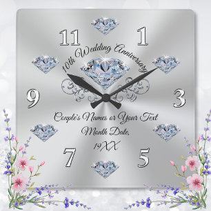 Reloj Cuadrado Ideas de regalo para el aniversario del Boda Diamo