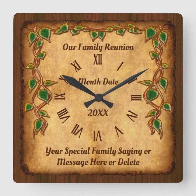 Reloj Cuadrado Ideas personalizadas únicas del regalo de la (Anverso)