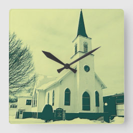Reloj Cuadrado Iglesia de Invierno