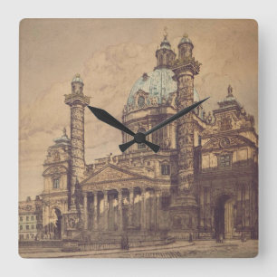 Reloj Cuadrado Iglesia Karlskirche en Viena, Austria