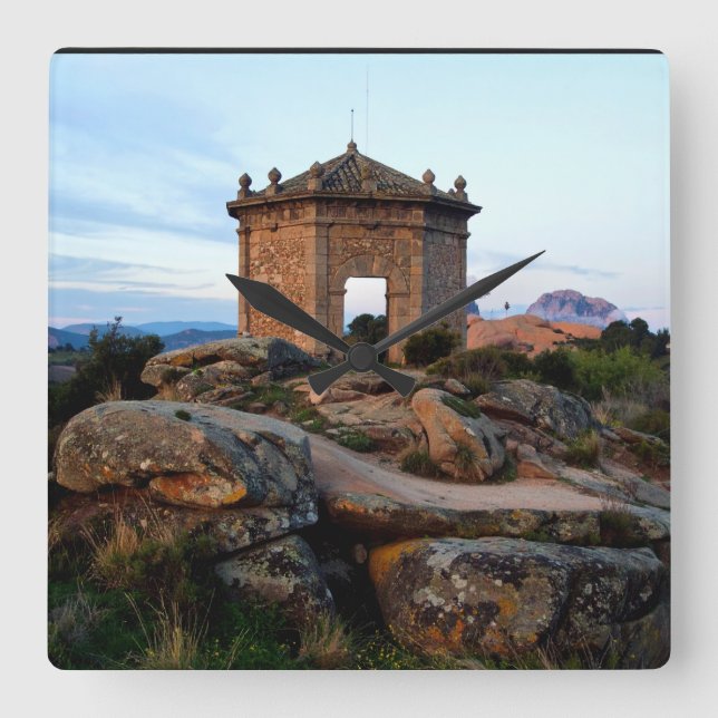 Reloj Cuadrado iglesia medieval antigua (Anverso)