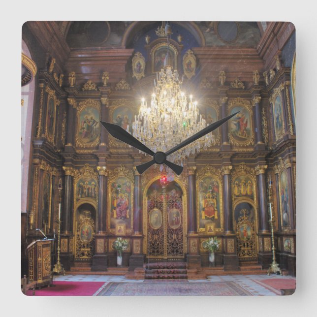 Reloj Cuadrado Iglesia Ortodoxa Griega de la Santísima Trinidad (Anverso)