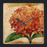 Reloj Cuadrado III floral vibrante<br><div class="desc">Floral</div>