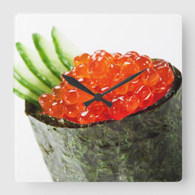 Reloj Cuadrado Ikura (Salmon Roe) Gunkan Maki Sushi (Anverso)