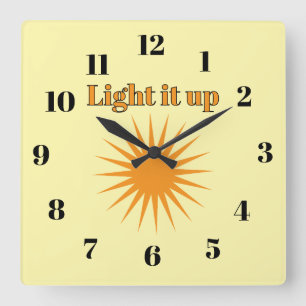 Reloj Cuadrado Ilumínalo, amarillo