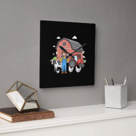 Reloj Cuadrado Ilustración de arte de agricultura