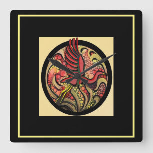 Reloj Cuadrado ilustracion de grúa 
