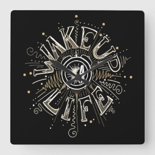 Reloj Cuadrado Ilustracion de presupuesto de WAKE UP 4 LIFE inspi