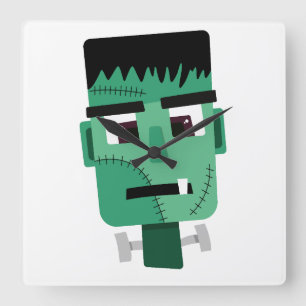 Reloj Cuadrado Ilustración del Monstruo de Frankenstein