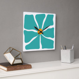 Reloj Cuadrado Ilustración floral