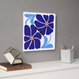 Reloj Cuadrado Ilustración floral