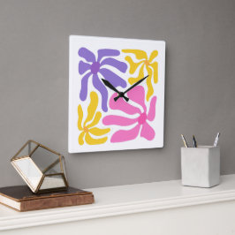 Reloj Cuadrado Ilustración floral
