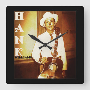 Reloj Cuadrado Ilustraciones de Digitaces de Hank Williams