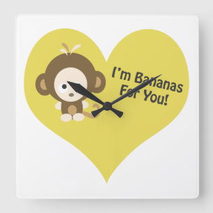Reloj Cuadrado Im Bananas para ti Mono