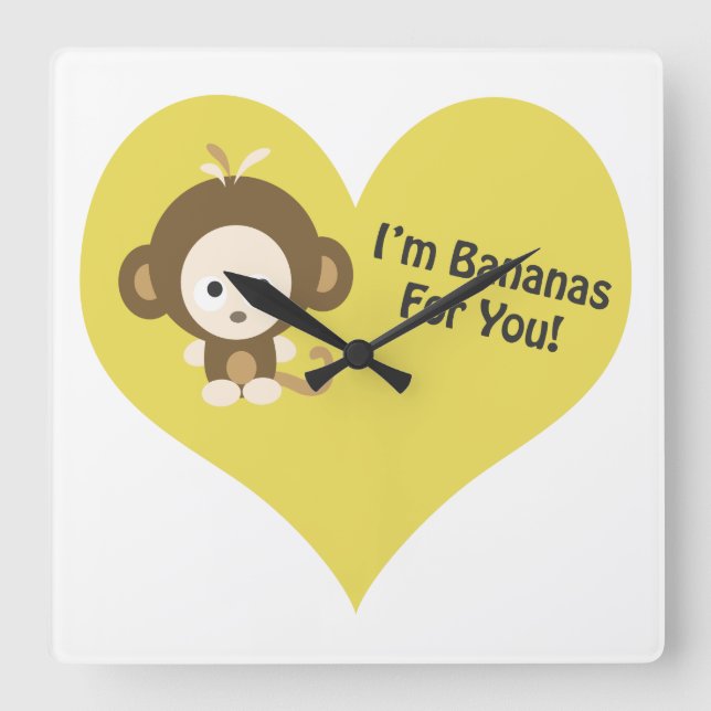Reloj Cuadrado Im Bananas para ti Mono (Anverso)