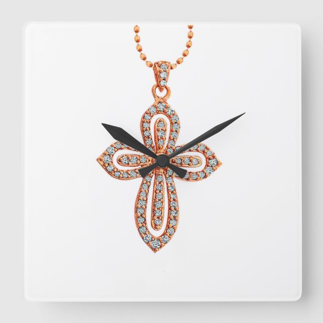 Reloj Cuadrado Imagen de diamante para Square-Wall-Clock (Anverso)