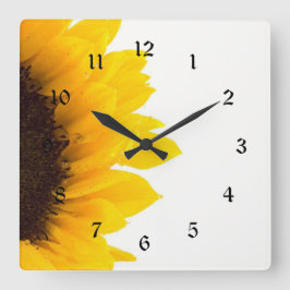 Reloj Cuadrado Imagen de girasol, diseño popular