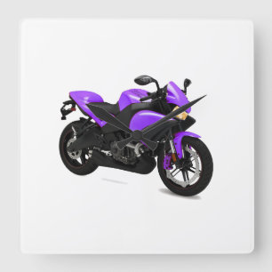 Reloj Cuadrado Imagen de motocicleta para Square-Wall-Clock