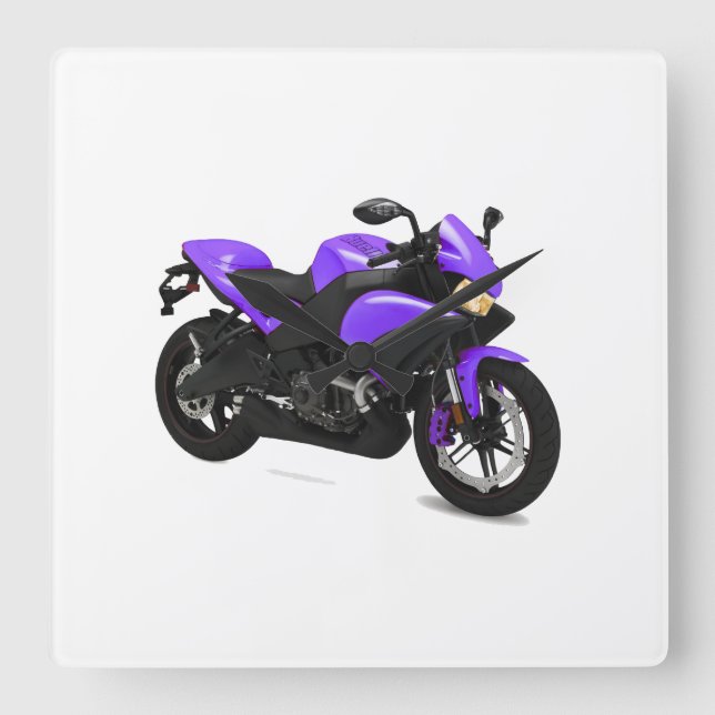 Reloj Cuadrado Imagen de motocicleta para Square-Wall-Clock (Anverso)