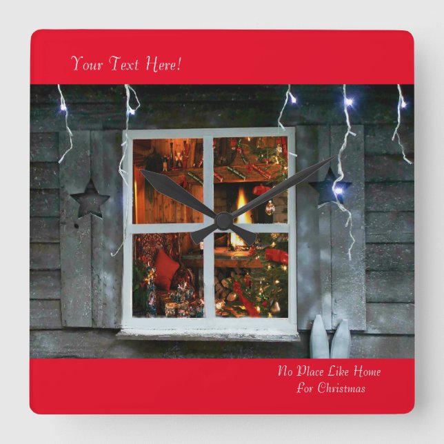 Reloj Cuadrado Imagen de navidades para Square-Wall-Clock (Anverso)