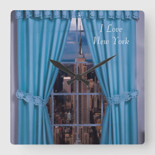 Reloj Cuadrado Imagen de Nueva York para Square Wall Clock