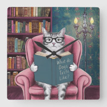 Imagen divertida de un gato leyendo un libro