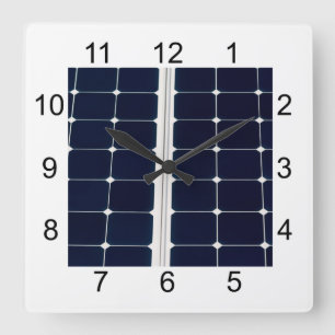 Reloj Cuadrado Imagen divertida del panel de energía solar