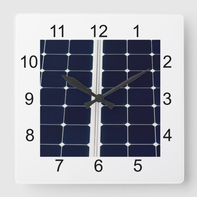 Reloj Cuadrado Imagen divertida del panel de energía solar (Anverso)