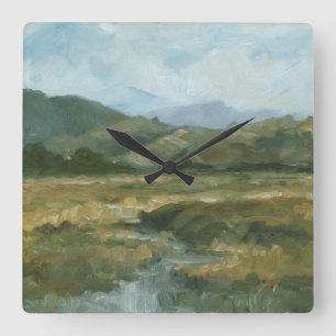 Reloj Cuadrado Impasto Paisaje III