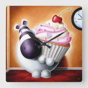 Reloj Cuadrado Impossimal© - '¡Pastel O Reloj!' ¡Pastel De Reloj!
