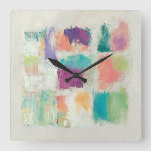 Reloj Cuadrado Impresión abstracta de piedra el   Mike Schick de