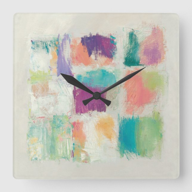 Reloj Cuadrado Impresión abstracta de piedra el | Mike Schick de (Anverso)